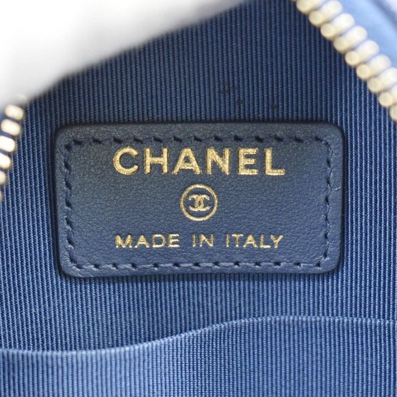 CHANEL  Round Clutch with Chain Mini Quilted Iridescent Caviar Leather Crossbody - Picture 14 of 15